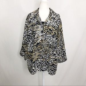 Elementz Zebra Animal Print Tunic Top, Size 2X